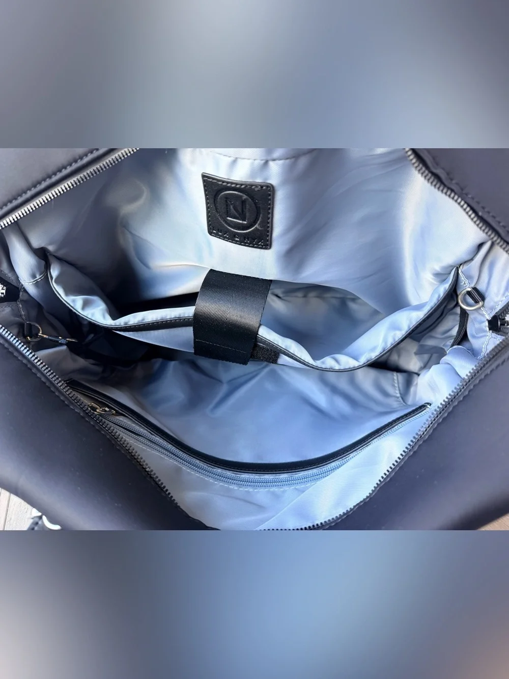 Lux & Nyx Large Origami Black Travel Overnight Everyday Tote Bag V Fold
